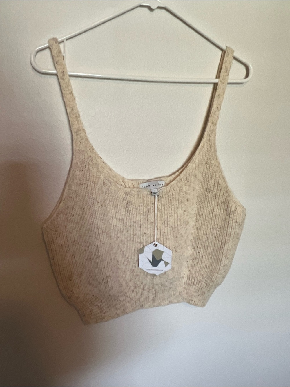 Paper Crane Knit Sweater Cropped Tank